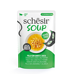 Schesir Soup с курицей, морковью и тыквой в 40 г  влажный корм для котов