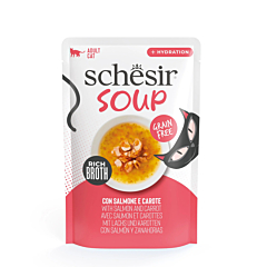 Schesir Soup с лососем и морковью в 40 г  влажный корм для котов