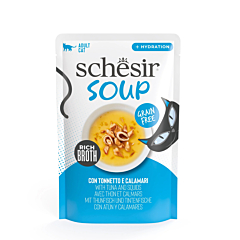 Schesir Soup с тунцом и кальмарами в 40 г  влажный корм для котов