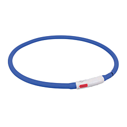 Safety collar Flash light ring USB XS-XL 70cm/10mm blue