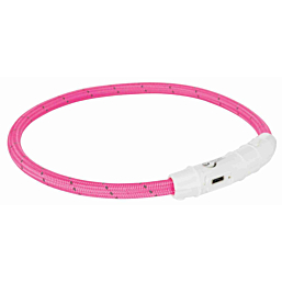 Safety collar Flash light ring USB XS-S 35cm/7mm pink