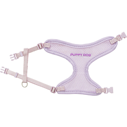 Junior puppy soft harness with leash, 26–34 cm/10 mm, 2.00 m, light lilac