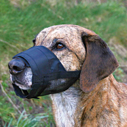 Muzzle with net insert, polyester, S, black