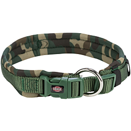 Premium collar, extra wide neoprene padding, M–L: 42–48 cm/20 mm, camouflage/green