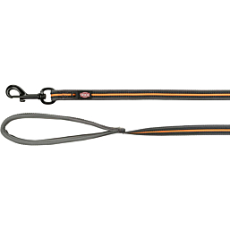 Fusion tracking leash, rubberised, M–XL: 10 m/17 mm, graphite/papaya