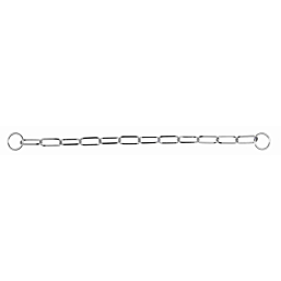 Long link choke chain, chrome, 54 cm/4.0 mm