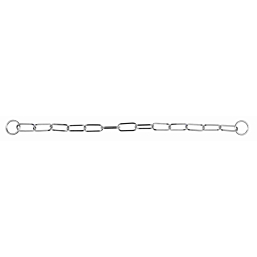 Long link choke chain, chrome, 58 cm/4.0 mm