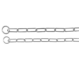 Long link choke chain, chrome, 77cm/ 4.0 mm