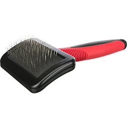 Soft brush, plastic/metal bristles, 9 × 16 cm