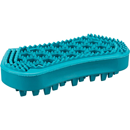 Massage brush, natural rubber, 6 × 12 cm, turquoise