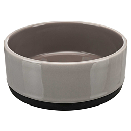 Ceramic bowl with rubber base, 0.75 l/ø 16 cm, grey