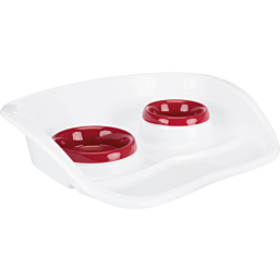Kausside komplekt, plastist, 0,25 l/ø 9 cm & 0,3 l/ø 11 cm/46 × 11 × 30 cm, valge/kausid: erinevad