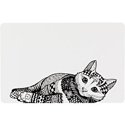 Zentangle place mat, 44 × 28 cm, white/black