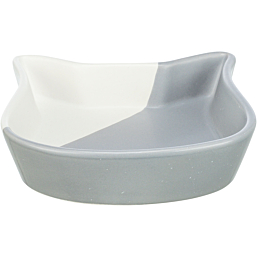 Bowl, cat head, ceramic, 0.2 l/ø 13 cm, grey/white