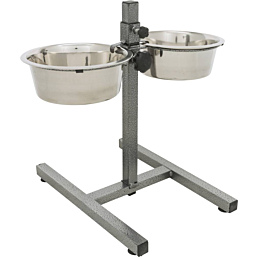 Set of stainless steel bowls with raised base Dog bar, 2 × 1.8 l/ø 20 cm