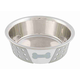 Stainless steel bowl with silicone, 0.4 l/ø 14 cm, white/grey