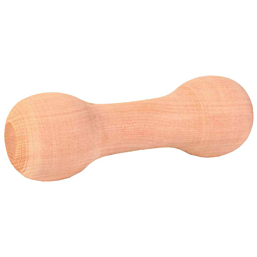 Toy for dogs Wooden retrieving dumbbell, rounded, approx. 125 g