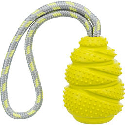 Toy for dogs Sporting jumper on a rope, natural rubber, 9 cm/30 cm random color