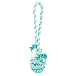 Toy for dogs DentaFun Natural rubber ball on a rope, ø 7 × 24 cm