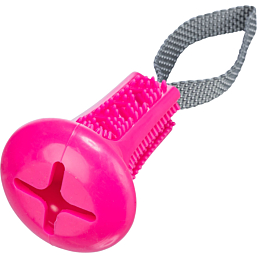 Toy for dogs Snack bell with strap, TPR/Polyester, 11 cm/22 cm random color