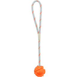 Toy for dogs Ball on a rope, natural rubber, floatable, ø 4.5 × 35 cm