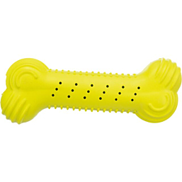 Toy for dogs Rustling bone, natural rubber, 18 cm random color