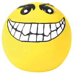 Toy for dogs Smiley, latex/polyester fleece, ø 6 cm