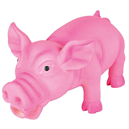 Toy for dogs Pig, original animal sound, latex, 17 cm