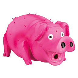 Toy for dogs Bristle pig, original animal sound, latex, 21 cm random color