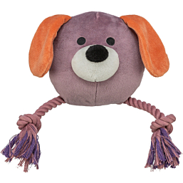 Dog with rope, plush/rope, 27 cm