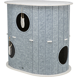 Cave Mara, felt, 2 levels, oval, 66 × 62 × 46 cm, sand/grey