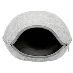 Luna cuddly cave, felt, 40 × 24 × 46 cm, light grey