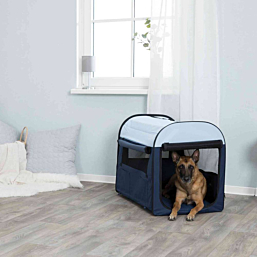 Mobile kennel, M–L: 70 × 75 × 95 cm, dark blue/light blue