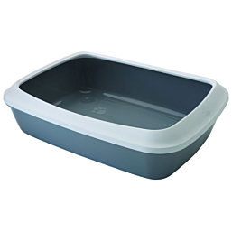 Cat litterbox Iriz+ rim 50x37x14cm white/grey