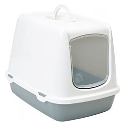 Cat litterbox Oscar 50x37x39cm white/grey