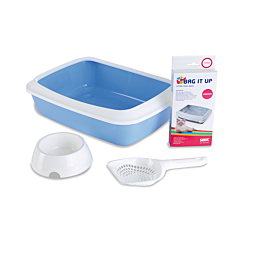 Cat litterbox Iriz Starter Kit 42x31x12,5cm white/blue