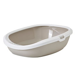 Cat litterbox Gizmo L 52x39,5x15cm white/beige