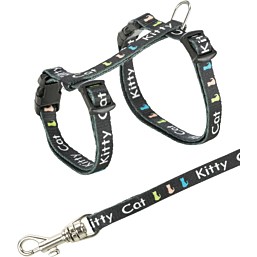 Junior kitten harness with leash, Kitty Cat motif, 21–33 cm/8 mm, 1.20 m