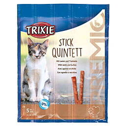 Лакомство для кошек PREMIO Stick Quintett, ягненок/индейка, 5 × 5 г