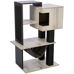 Kassimaja CityStyle kraapimispostiga, 98 cm, hall/must