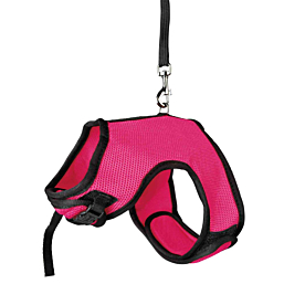 Шлейка мягкая для крупных кроликов с поводком, ремень: 60-130 см/25 мм ремень: 1,20 м/15 мм