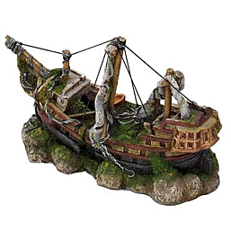 Aquarium decoration 3-MASTED SHIP M - 29x11x18cm