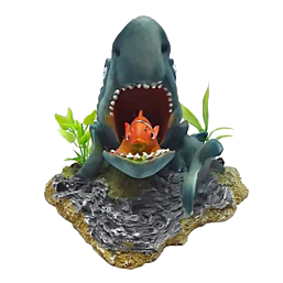 Aquarium decoration Aerated shark with Nemo 14,5x12,5x14cm