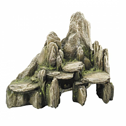 Aquarium decoration Stone With Moss 25,5x15,5x20cm green