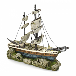 Aquarium decoration Boat With Sails 38x12,5x31,5cm