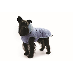 Quilted coat with faux fur, art. 130 #30 light blue