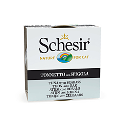 Schesir Complete Nutrition с тунцом и морским окунем в желе 85г влажный корм для котов