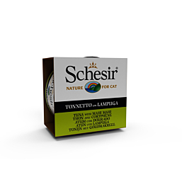 Schesir консервы для кошек тунец с корифеной в желе 85г