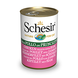 Schesir куриное филе + ветчина в желе 140г влажный корм для котов