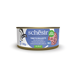 Schesir Complete Nutrition с тунцом и анчоусами в желе 140г влажный корм для котов